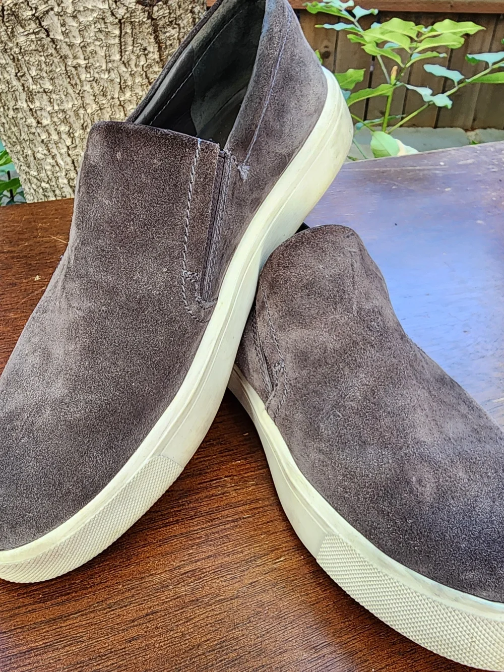 Vince Warren Suede Platform Slip On Sneakers Brown